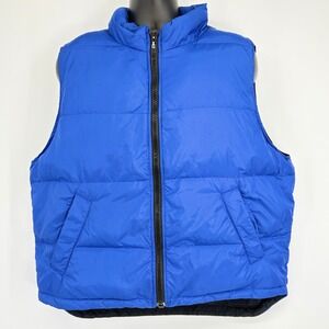 Eddie Bauer Mens Puffer Vest Blue Outdoor‎ Outfitters Goose Down LG Gorpcore